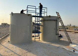The installation of the Biogas station at the ADS, funded by UNDP.